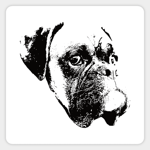 Boxer Dog Face Design - A Boxer Christmas Gift Sticker by DoggyStyles